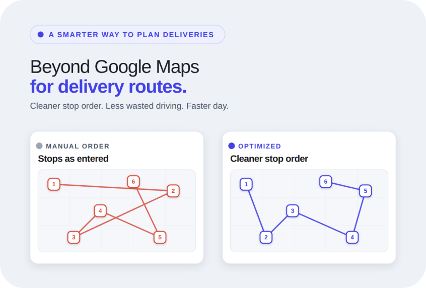 Planning a multi-stop delivery route beyond Google Maps